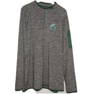 Michigan State University Spartans Men's XXL Shirt Long Sleeve 1/4 Zip Logo EUC